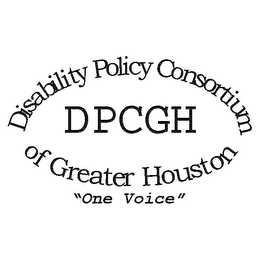 DISABILITY POLICY CONSORTIUM OF GREATER HOUSTON DPCGH "ONE VOICE" logo