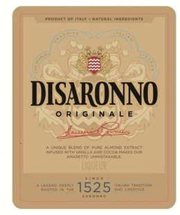DISARONNO ORIGINALE - PRODUCT OF ITALY - NATURAL INGREDIENTS - THE WORLD'S FAVORITE ITALIAN LIQUEUR - A UNIQUE BLEND OF PURE ALMOND EXTRACT INFUSED WITH VANILLA AND COCOA MAKES OUR AMARETTO UNMISTAKABLE – LIQUEUR - SINCE 1525 SARONNO - A LEGEND DEEPLY ROOTED IN THE ITALIAN TRADITION AND LIFESTYLE logo