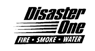 DISASTER ONE FIRE .SMOKE . WATER logo
