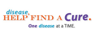 DISEASE, HELP FIND A CURE. ONE DISEASE AT A TIME. logo