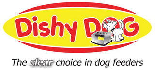 DISHY DOG THE CLEAR CHOICE IN DOG FEEDERS logo