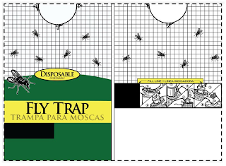 DISPOSABLE DESECHABLE FLY TRAP TRAMPA PARA MOSCAS FILL LINE LINEA INDICADORA 1 2 3 4 7 8