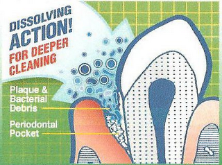 DISSOLVING ACTION! FOR DEEPER CLEANING PLAQUE & BACTERIAL DEBRIS PERIODONTAL POCKET logo