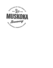 DISTILLED BY THE CREW AT MUSKOKA BREWERY ALL NATURAL, PREMIUM & PURE EST 1996 logo