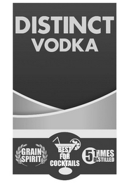 DISTINCT VODKA GRAIN SPIRIT BEST FOR COCKTAILS 5 TIMES DISTILLED logo