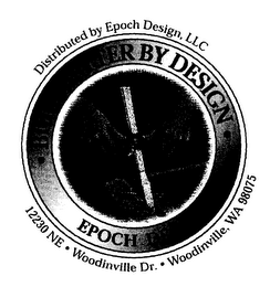 DISTRIBUTED BY EPOCH DESIGNS, LLC 12230 NE WOODINVILLE DR. WOODINVILLE, WA 98075 logo