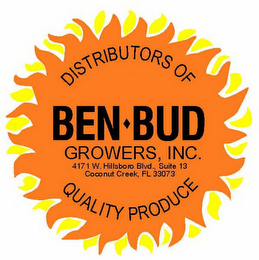 DISTRIBUTORS OF BEN-BUD GROWERS, INC. 4171 W. HILSBORO BLVD., SUITE 13 COCONUT CREEK, FL 33073 QUALITY PRODUCE logo