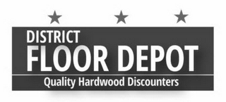 DISTRICT FLOOR DEPOT QUALITY HARDWOOD DISCOUNTERS logo