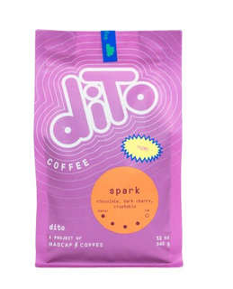 DITO COFFEE SPARK CHOCOLATE, DARK CHERRY, CRUSHABLE YUM! DITO A PROJECT OF MADCAP COFFEE 12 OZ 340G logo
