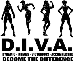 D.I.V.A. DYNAMIC - INTENSE - VICTORIOUS- ACCOMPLISHED BECOME THE DIFFERENCE logo