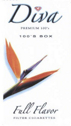 DIVA PREMIUM 100'S 100'S BOX FULL FLAVOR FILTER CIGARETTES logo