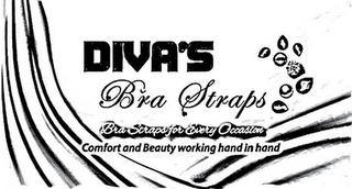 DIVA'S BRA STRAPS BRA STRAPS FOR EVERY OCCASION COMFORT AND BEAUTY WORKING HAND IN HAND logo