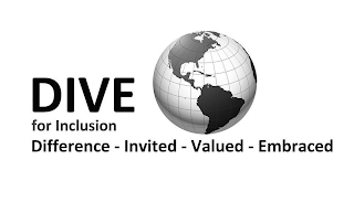 DIVE FOR INCLUSION DIFFERENCE - INVITED - VALUED - EMBRACED logo