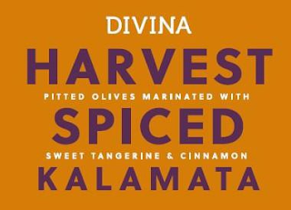 DIVINA HARVEST SPICED KALAMATA PITTED OLIVES MARINATED WITH SWEET TANGERINE & CINNAMON logo