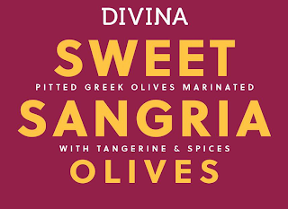 DIVINA SWEET SANGRIA OLIVES PITTED GREEK OLIVES MARINATED WITH TANGERINE & SPICES logo