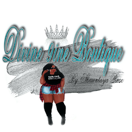 DIVINE 9INE BOUTIQUE BY SHAWNTAYA ROSE SERVING CHOCOLATE logo