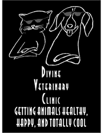 DIVINE VETERINARY CLINIC GETTING ANIMALS HEALTHY, HAPPY , AND TOTALLY COOL logo