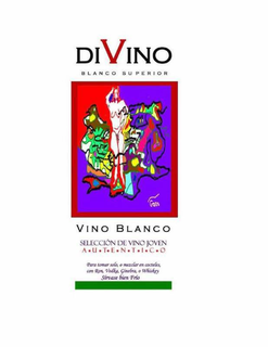 DIVINO BLANCO SUPERIOR GARR VINO BLANCO SELECCIÓN DE VINO JOVEN A·U·T·E·N·T·I·C·O PARA TOMAR SOLO, O MEZCLAR EN COCTELES CON RON, VODKA, GINEBRA, O WHISKEY SÍRVASE BIEN FRÍO logo