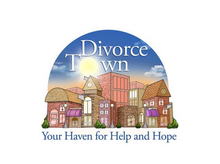 DIVORCE TOWN YOUR HAVEN FOR HELP AND HOPE logo