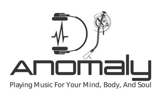 DJ ANOMALY PLAYING MUSIC FOR YOUR MIND, BODY, AND SOUL logo