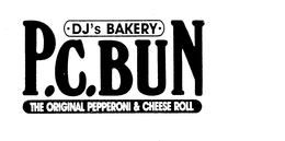 DJ'S BAKERY P.C. BUN THE ORIGINAL PEPPERONI & CHEESE ROLL logo