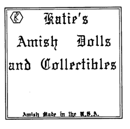 DKC KATIE'S AMISH DOLLS AND COLLECTIBLES AMISH MADE IN THE U.S.A. logo