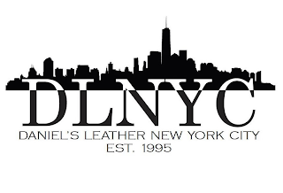 DLNYC DANIEL'S LEATHER NEW YORK CITY EST. 1995 logo