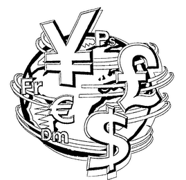 ¥ £  $ DM FR PS logo
