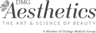 DMG AESTHETICS THE ART & SCIENCE OF BEAUTY A MEMBER OF DUPAGE MEDICAL GROUP logo