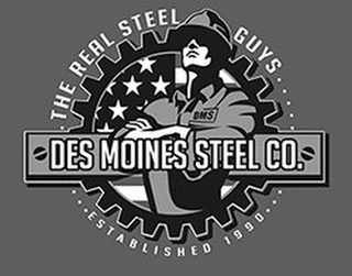DMS DES MOINES STEEL CO. THE REAL STEEL GUYS ESTABLISHED 1990 logo