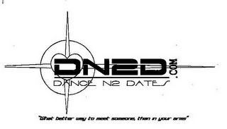 DN2D .COM DANCE N2 DATES "WHAT BETTER WAY TO MEET SOMEONE, THAN IN YOUR ARMS" logo