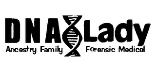 DNA LADY ANCESTRY FAMILY FORENSIC MEDICAL logo