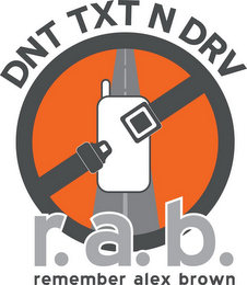 DNT TXT N DRV R.A.B. REMEMBER ALEX BROWN logo