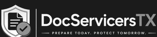DOCSERVICERSTX PREPARE TODAY. PROTECT TOMORROW. logo