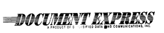 DOCUMENT EXPRESS A PRODUCT OF DIVERSIFIED DATA AND COMMUNICATIONS, INC. logo
