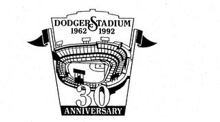 DODGER STADIUM 1962 1992 30 ANNIVERSARY logo