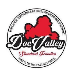 DOE VALLEY WHERE HEALTH, TEMPERAMENT & THE BREED STANDARD ARE EQUALLY IMPORTANT. STANDARD POODLES HOME TO THE TRULY VERSATILE POODLE. logo