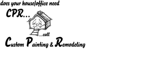 DOES YOUR HOUSE/OFFICE NEED CPR... ...CALL CUSTOM PAINTING & REMODELING logo