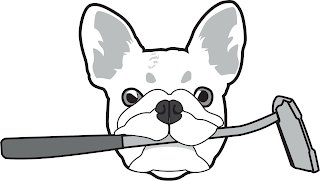 DOG, BULLDOG, PUTTER, GOLF logo