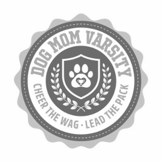DOG MOM VARSITY CHEER THE WAG LEAD THE PACK logo
