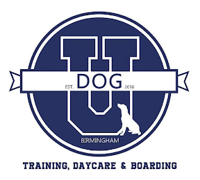 DOG U EST. 2018 BIRMINGHAM TRAINING, DAYCARE & BOARDING logo