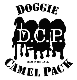 DOGGIE D.C.P. MADE IN THE U.S.A. CAMEL PACK logo