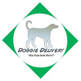 DOGGIE DELIVERY "DOG FOOD DONE RIGHT!" logo