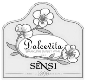 DOLCEVITA SPARKLING SWEET WINE DEI SENSI FAMILY OF WINEMAKERS SINCE 1890 logo