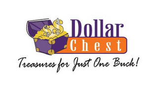 DOLLAR CHEST TREASURE FOR JUST ONE BUCK! logo