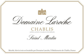 DOMAINE LAROCHE CHABLIS CONTRÔLÉE SAINTMARTIN RÉCOLTÉ, ÉLEVÉ ET MIS BOUTEILLE PAR DOMAINE LAROCHE, I'OBÉDIENCERIE DE CHABLIS, FRANCE logo
