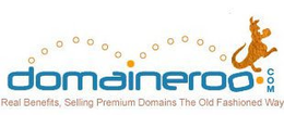 DOMAINEROO.COM REAL BENEFITS SELLING PREMIUM DOMAINS THE OLD FASHIONED WAY logo