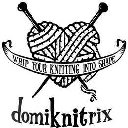 DOMIKNITRIX WHIP YOUR KNITTING INTO SHAPE logo