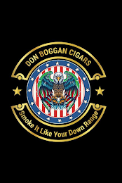 DON BOGGAN CIGARS SMOKE IT LIKE YOUR DOWN RANGE logo