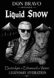 DON BRAVO BRANDS LIQUID SNOW ELECTROLYTE ENHANCED WATER LEGENDARY HYDRATION logo